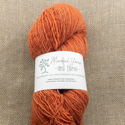 Ontario Single Fingering Weight Wool - Mindful Yarns - Madder + pomegranate 0410