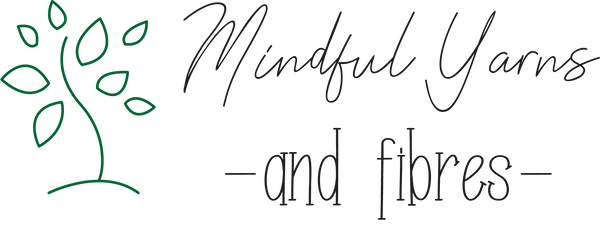 logo - line drawn tree with name Mindful Yarns and Fibres