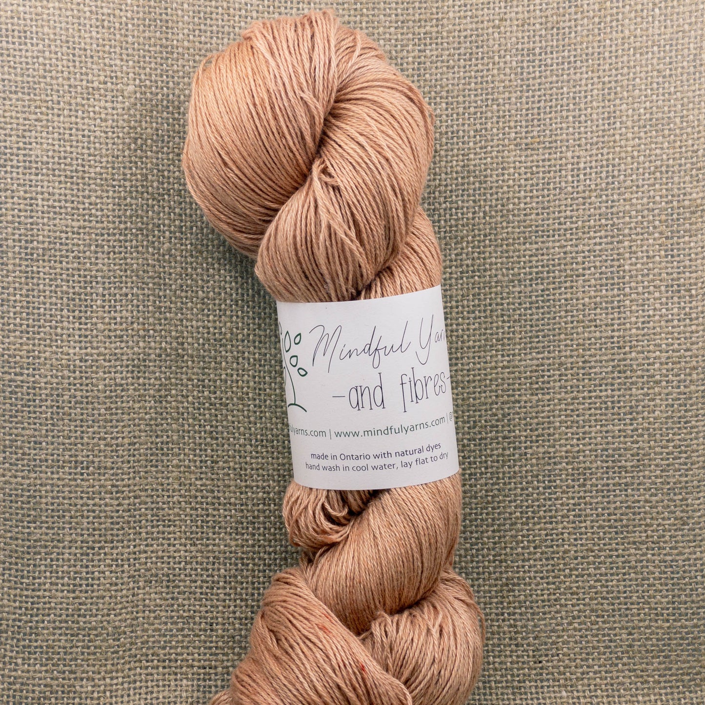 Silk Linen Fingering Weight Yarn - Mindful Yarns - Madder + Himalayan Rhubarb 50304