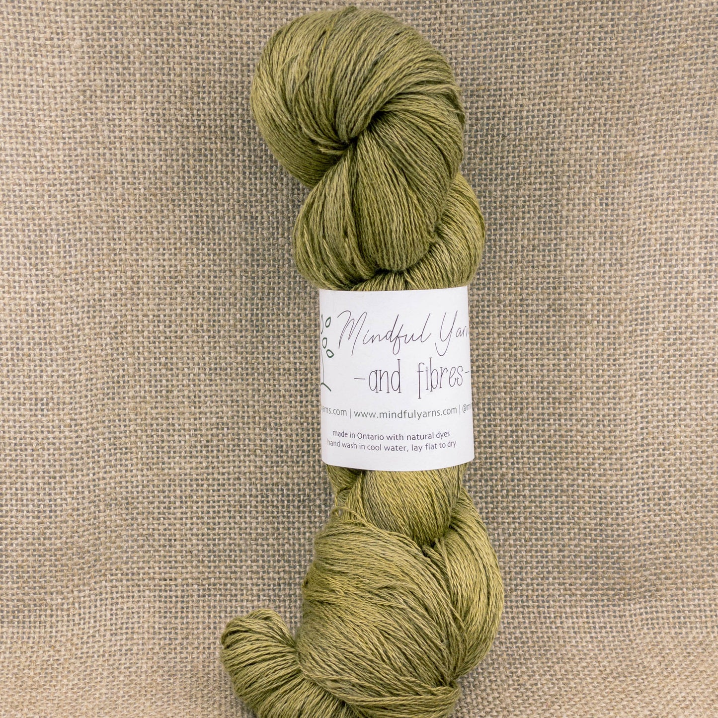 Silk Linen Lace Weight Yarn - Mindful Yarns - Fustic + iron 57029
