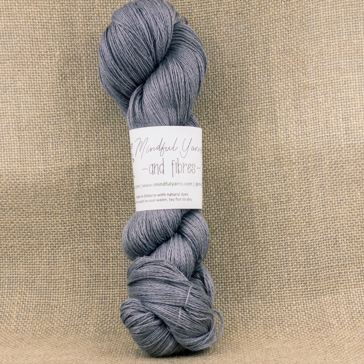 Silk Linen Lace Weight Yarn - Mindful Yarns - Myrobalan + iron X - 0805