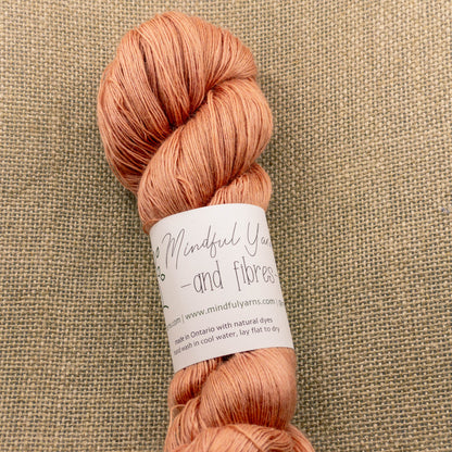 Alpaca Tencel Nylon Lace Weight Yarn - Mindful Yarns - Cochineal, madder and fustic 0801