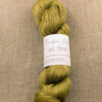 Alpaca Tencel Nylon Lace Weight Yarn - Mindful Yarns - Fustic + iron 3-0801