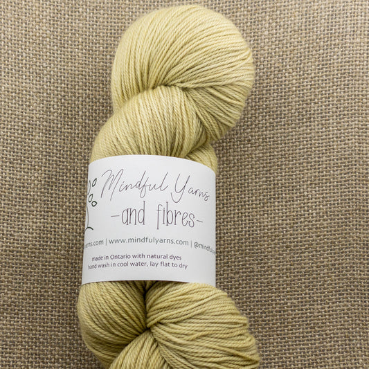 Organic Superwash Sock Yarn - Mindful Yarns - Osage Orange medium + iron