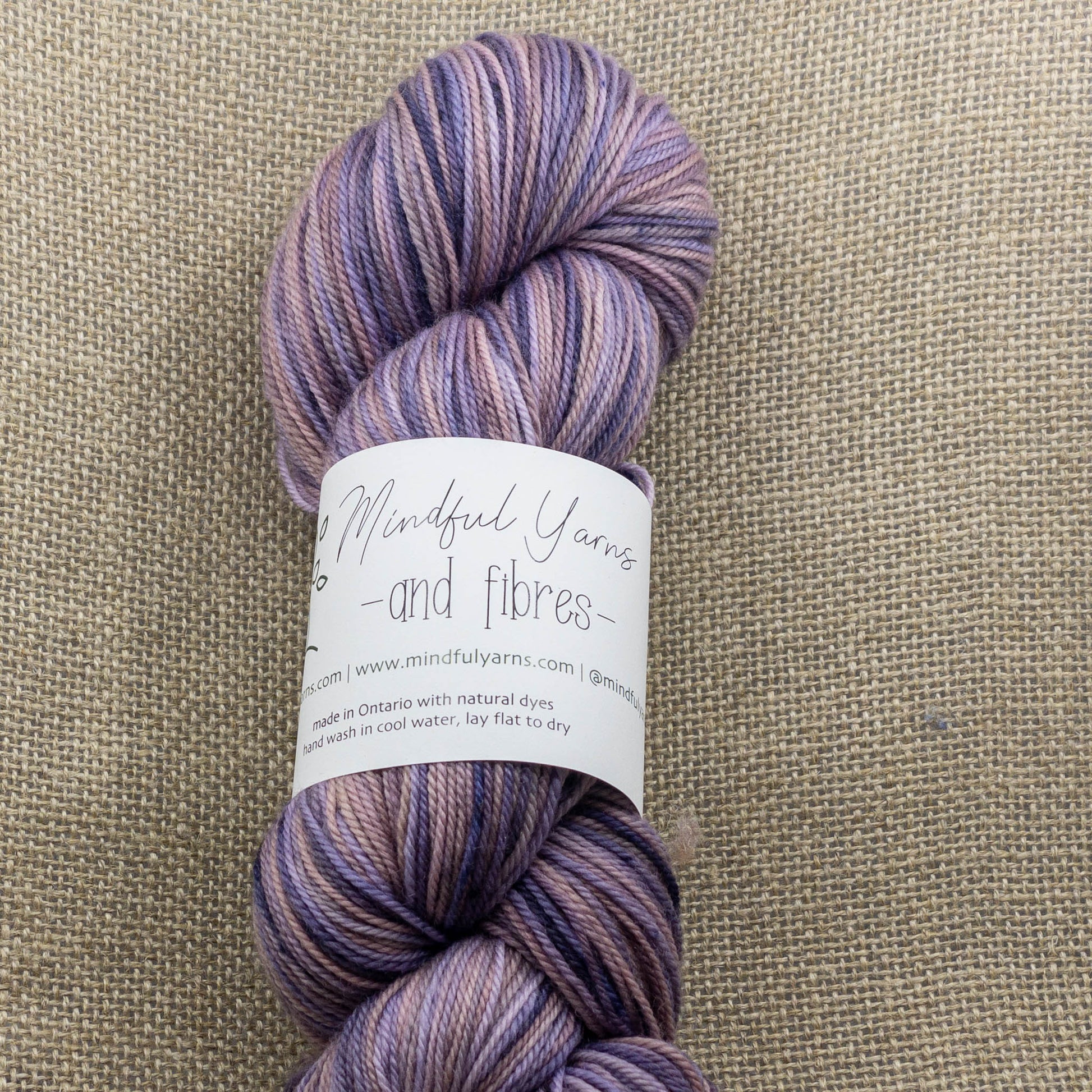 Organic Superwash Sock Yarn - Mindful Yarns - Purple rain 0410