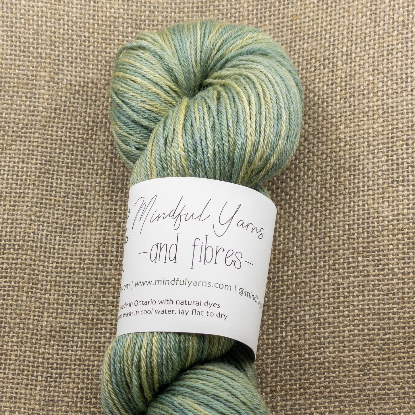 Recycled Wool Tencel Fingering Weight Yarn - Mindful Yarns - Marigold + indigo X-0604