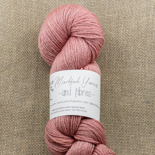 Recycled Wool Tencel Fingering Weight Yarn - Mindful Yarns - Sappanwood + walnut X-0403