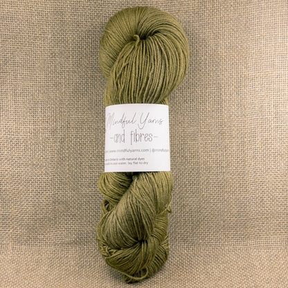 Lotus Merino Fingering Weight Yarn - Mindful Yarns - Fustic + iron 51014