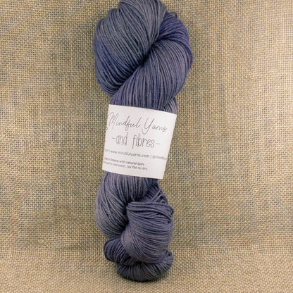 Lotus Merino Fingering Weight Yarn - Mindful Yarns - Sequoia, Saxon + logwood 51021