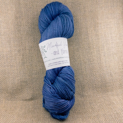 Merino Cashmere Silk Fingering Weight Yarn - Mindful Yarns - Saxon + logwood 60421