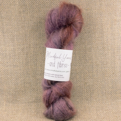Mohair Silk Lace Weight Yarn - Mindful Yarns - Cochineal, logwood, lac + madder 51020
