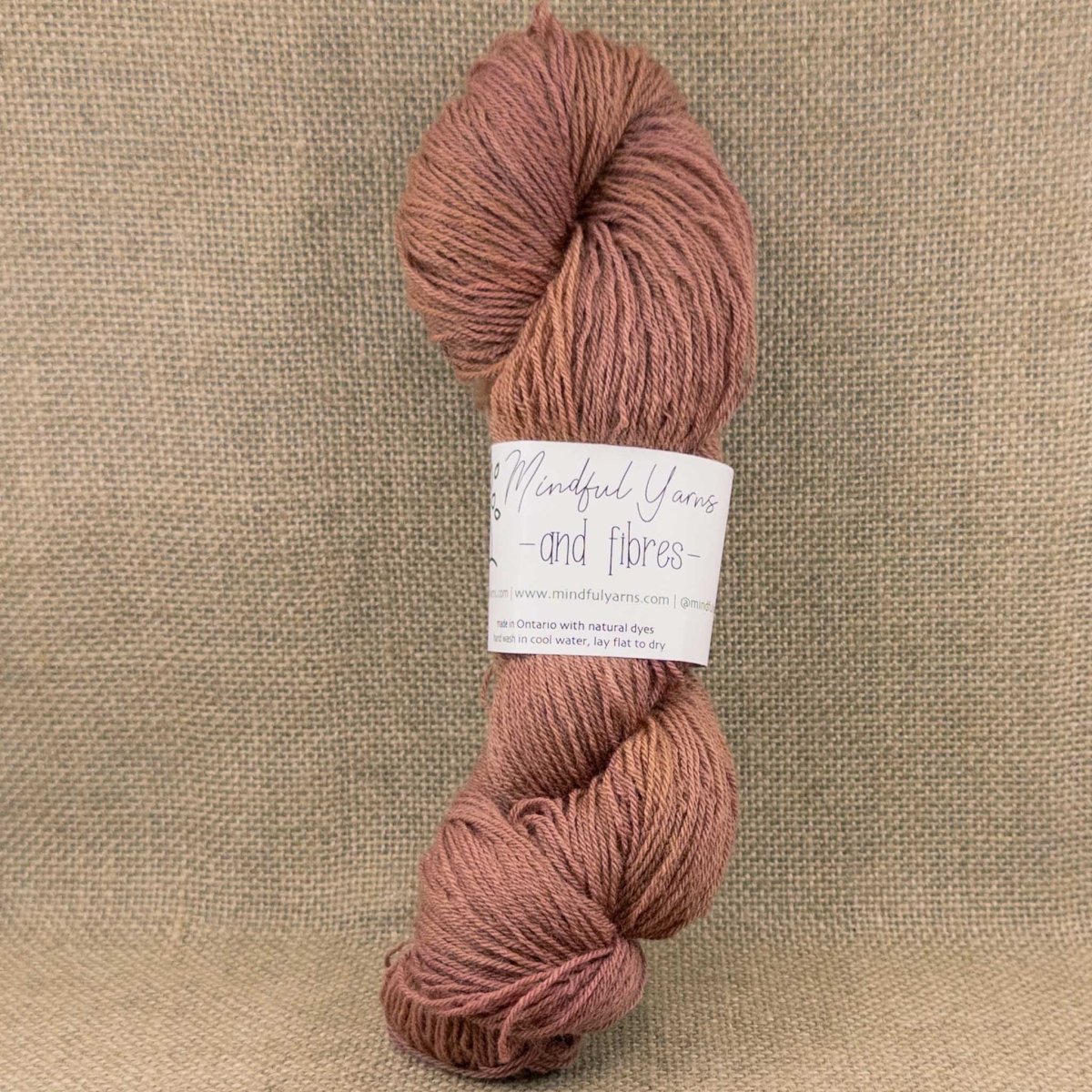 Ontario Corriedale Mohair Fingering Weight Yarn - Mindful Yarns - Cochineal + Iron 60808