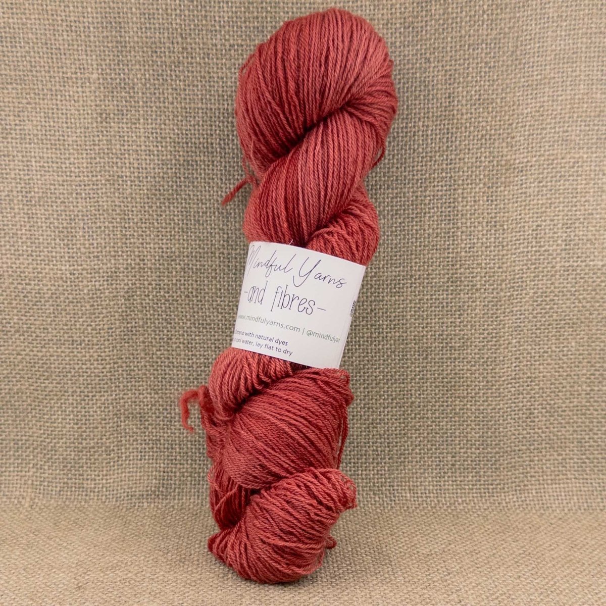 Ontario Corriedale Mohair Fingering Weight Yarn - Mindful Yarns - Cochineal + Madder 60812