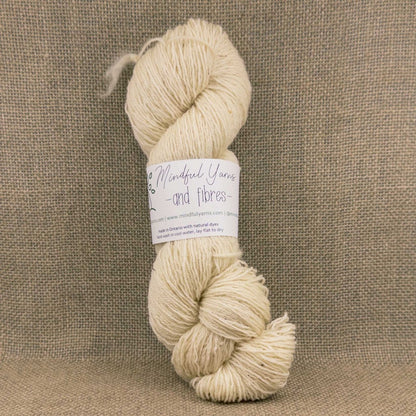 Ontario Corriedale Mohair Fingering Weight Yarn - Mindful Yarns - Natural 60101