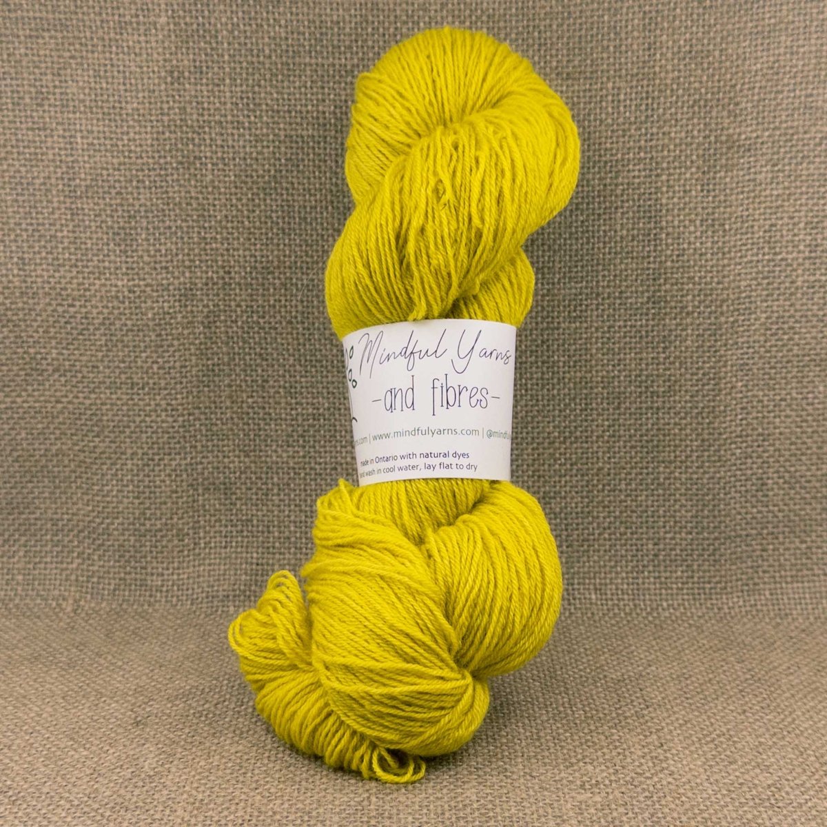 Ontario Corriedale Mohair Fingering Weight Yarn - Mindful Yarns - Weld 60817