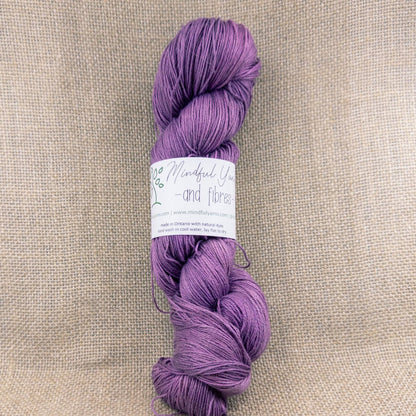 Silk Linen Fingering Weight Yarn - Mindful Yarns - Cochineal + iron 60420
