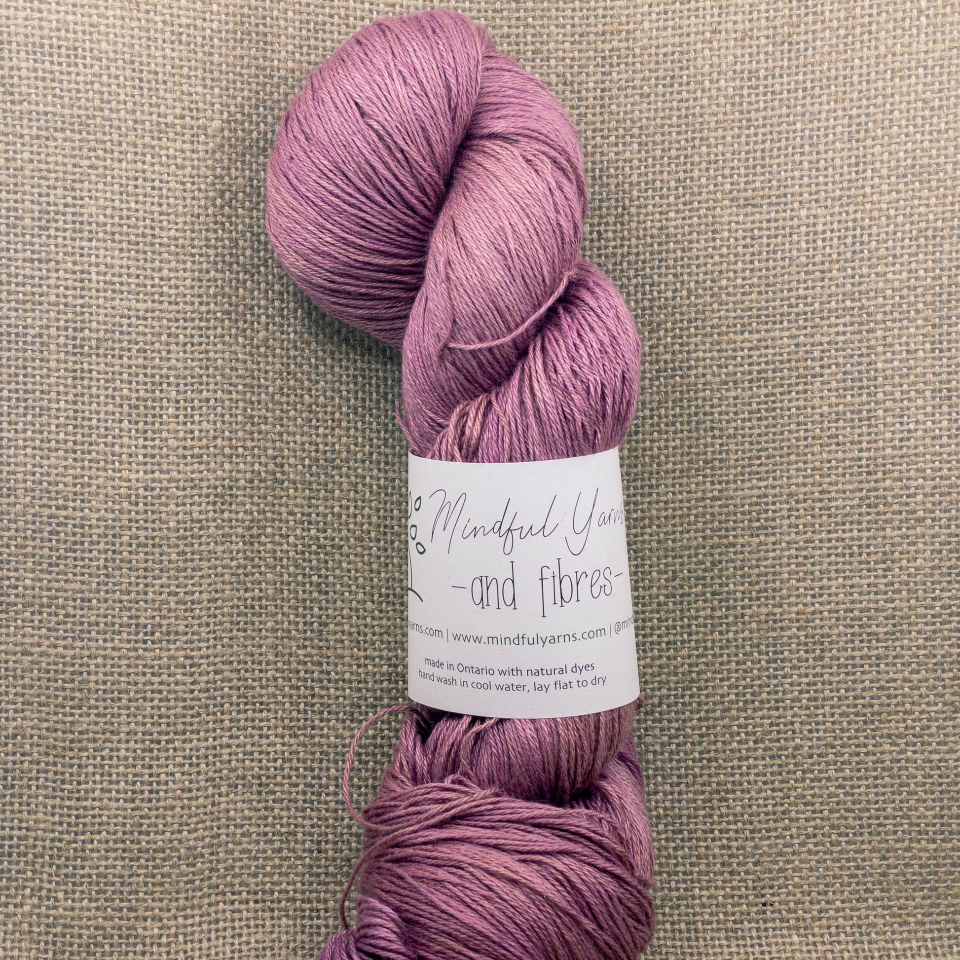 Silk Linen Fingering Weight Yarn - Mindful Yarns - Cochineal + Madder 50225