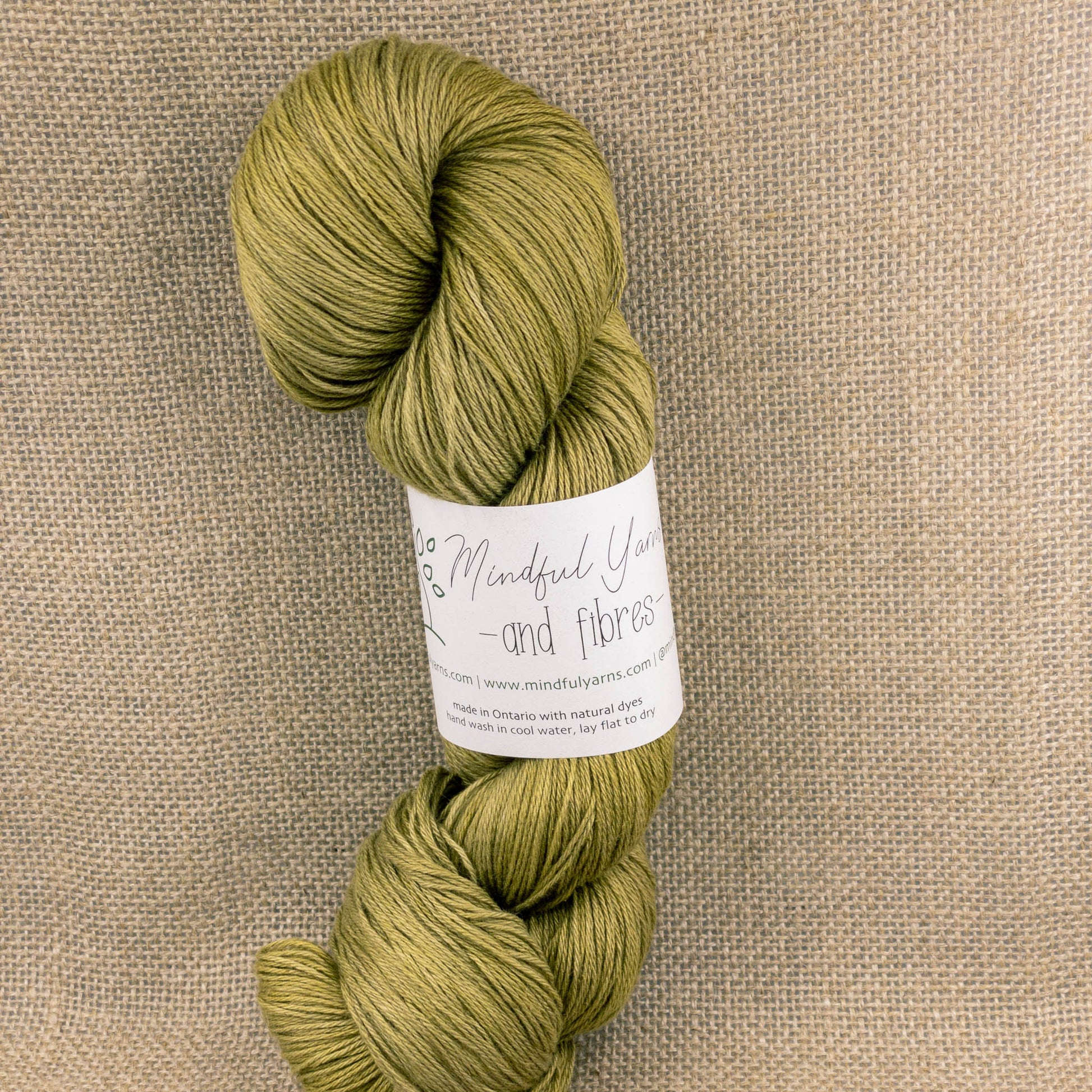 Silk Linen Fingering Weight Yarn - Mindful Yarns - Fustic + iron 51014