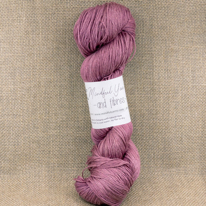 Silk Linen Fingering Weight Yarn - Mindful Yarns - Madder + cochineal 50723