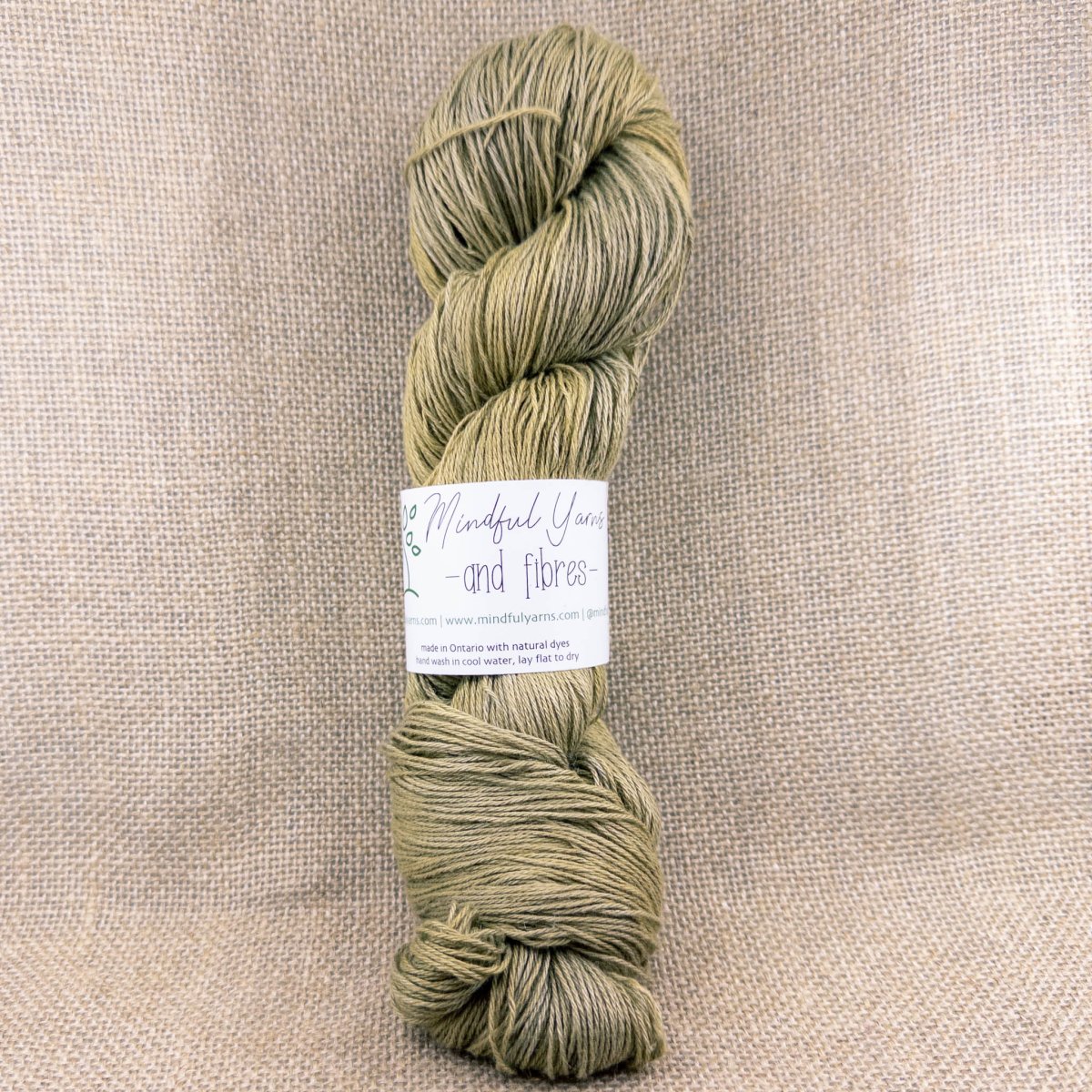 Silk Linen Fingering Weight Yarn - Mindful Yarns - Osage + iron 60423