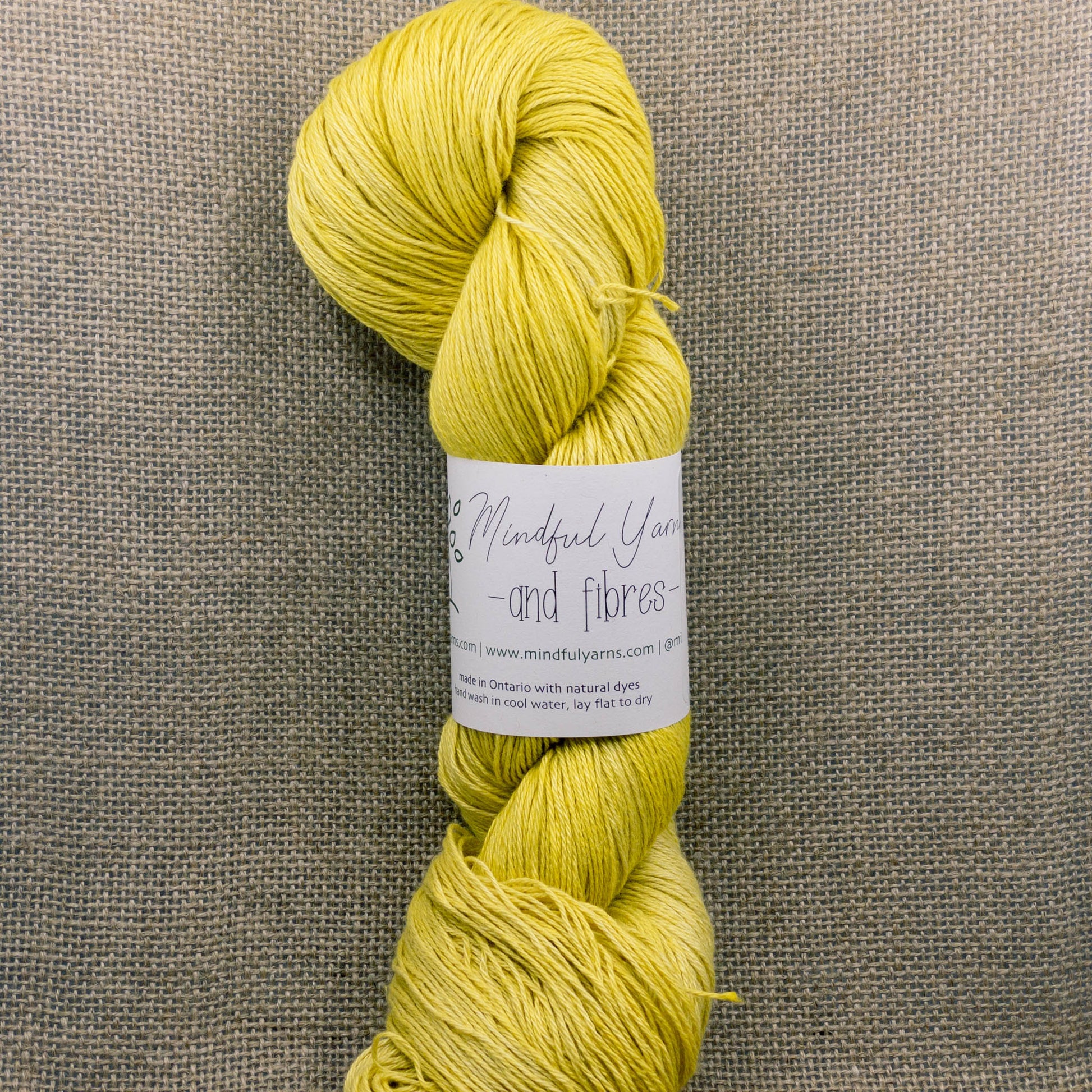 Silk Linen Fingering Weight Yarn - Mindful Yarns - Weld 50305