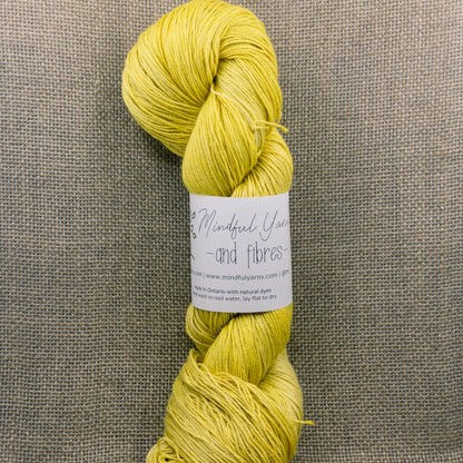 Silk Linen Fingering Weight Yarn - Mindful Yarns - Weld 50305