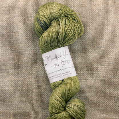 Silk Linen Fingering Weight Yarn - Mindful Yarns - Weld + Logwood 50303