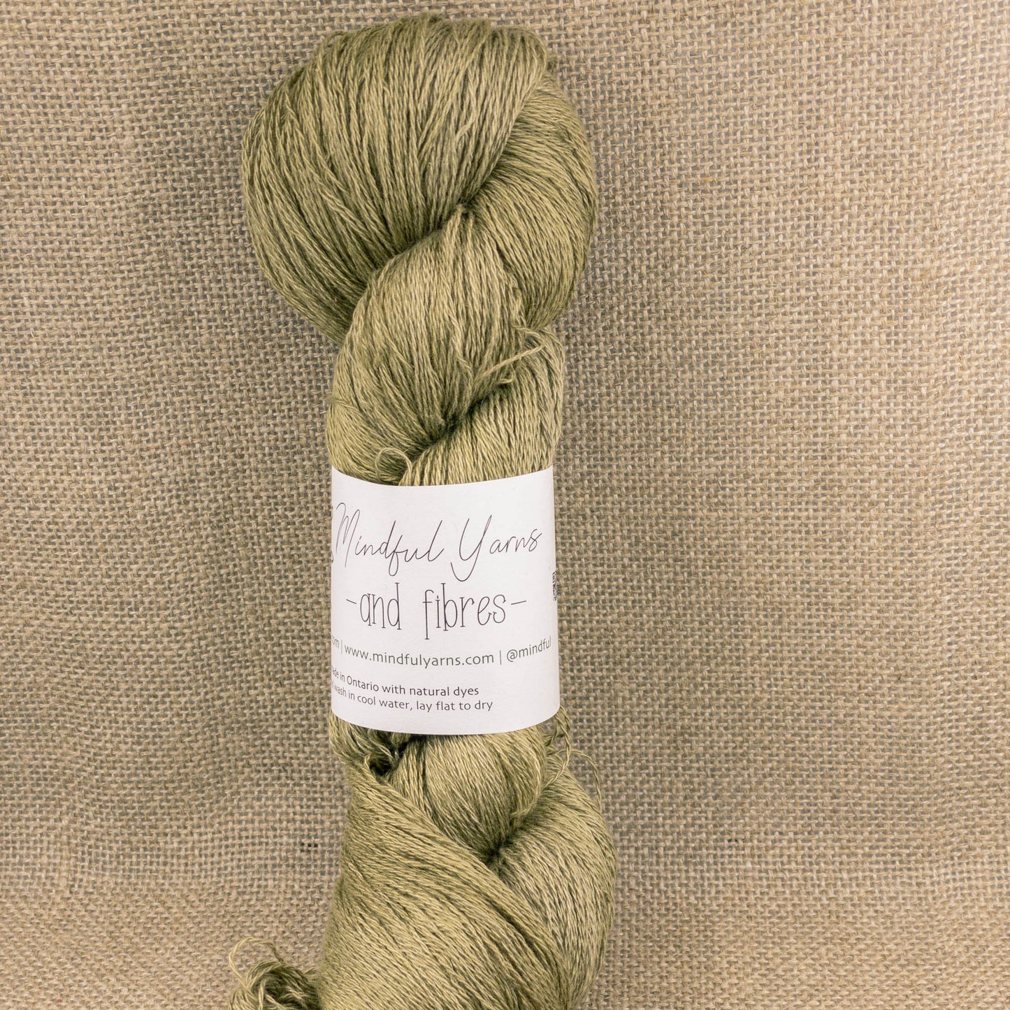 Silk Linen Lace Weight Yarn - Mindful Yarns - Fustic + iron 51014
