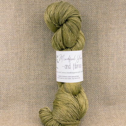 Silk Linen Lace Weight Yarn - Mindful Yarns - Fustic + iron 57029