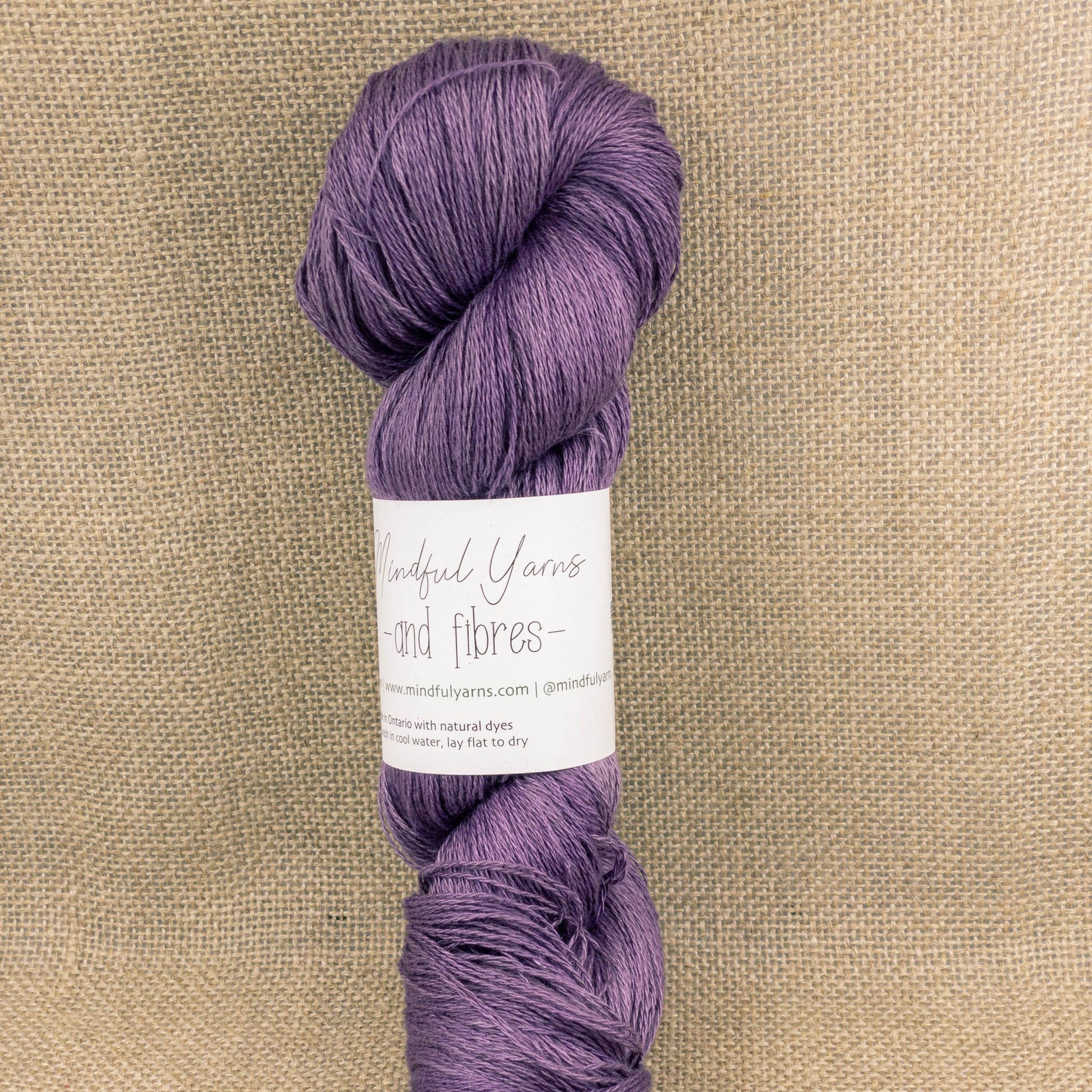 Silk Linen Lace Weight Yarn - Mindful Yarns - Logwood + lac 51015
