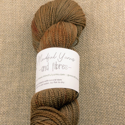 Organic Fingering Weight Wool - Mindful Yarns - Walnut, madder and iron XX-0815