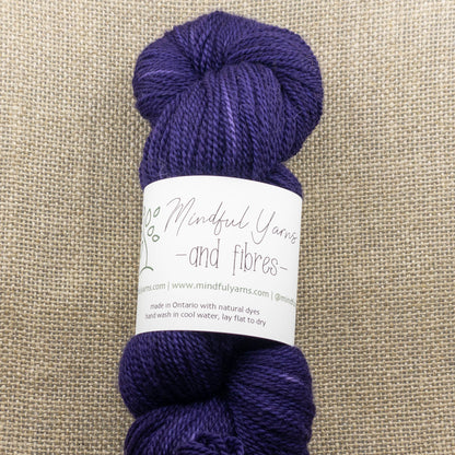 Organic Fingering Weight Wool - Mindful Yarns - Logwood dark