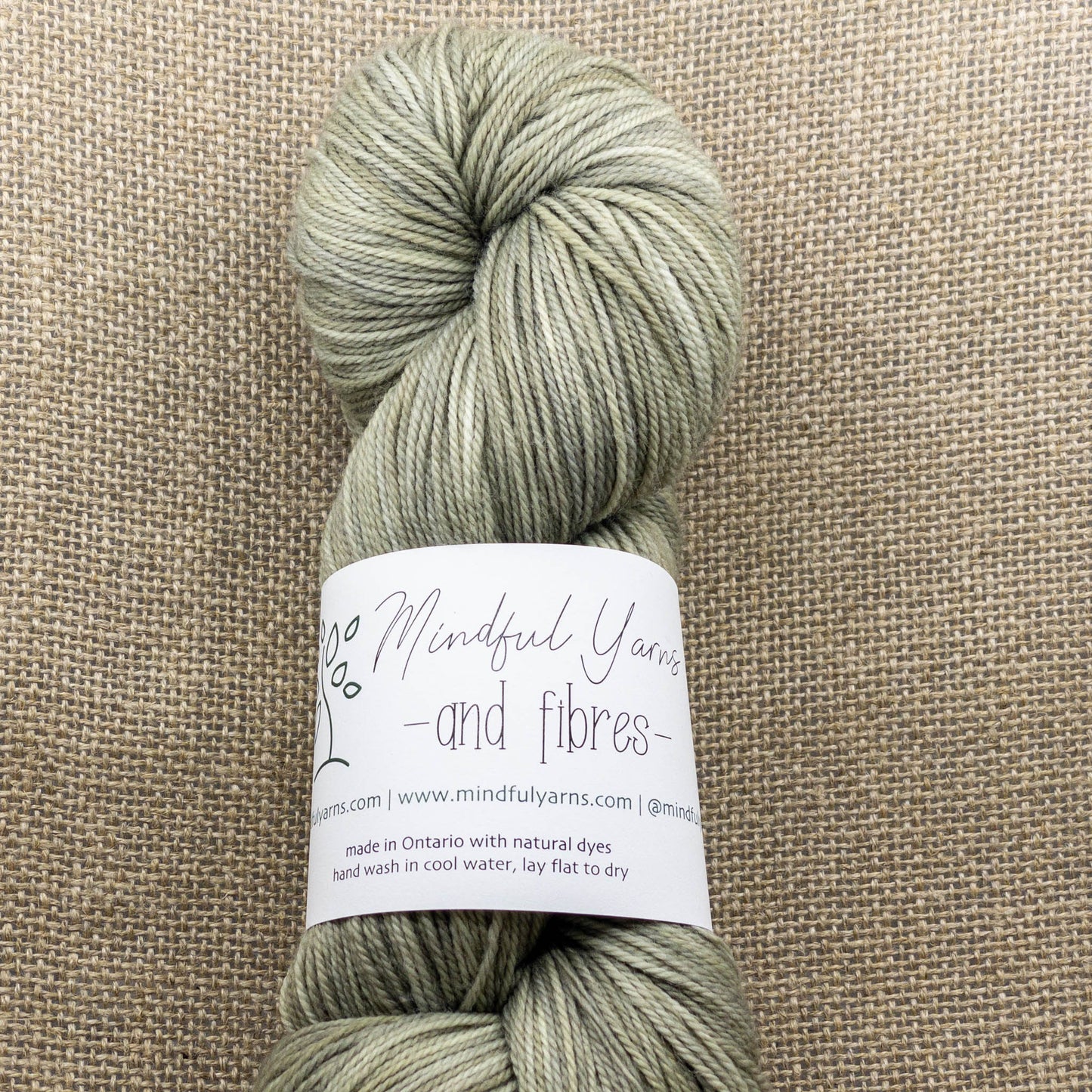 Organic Superwash Sock Yarn - Mindful Yarns - Mint dark + iron