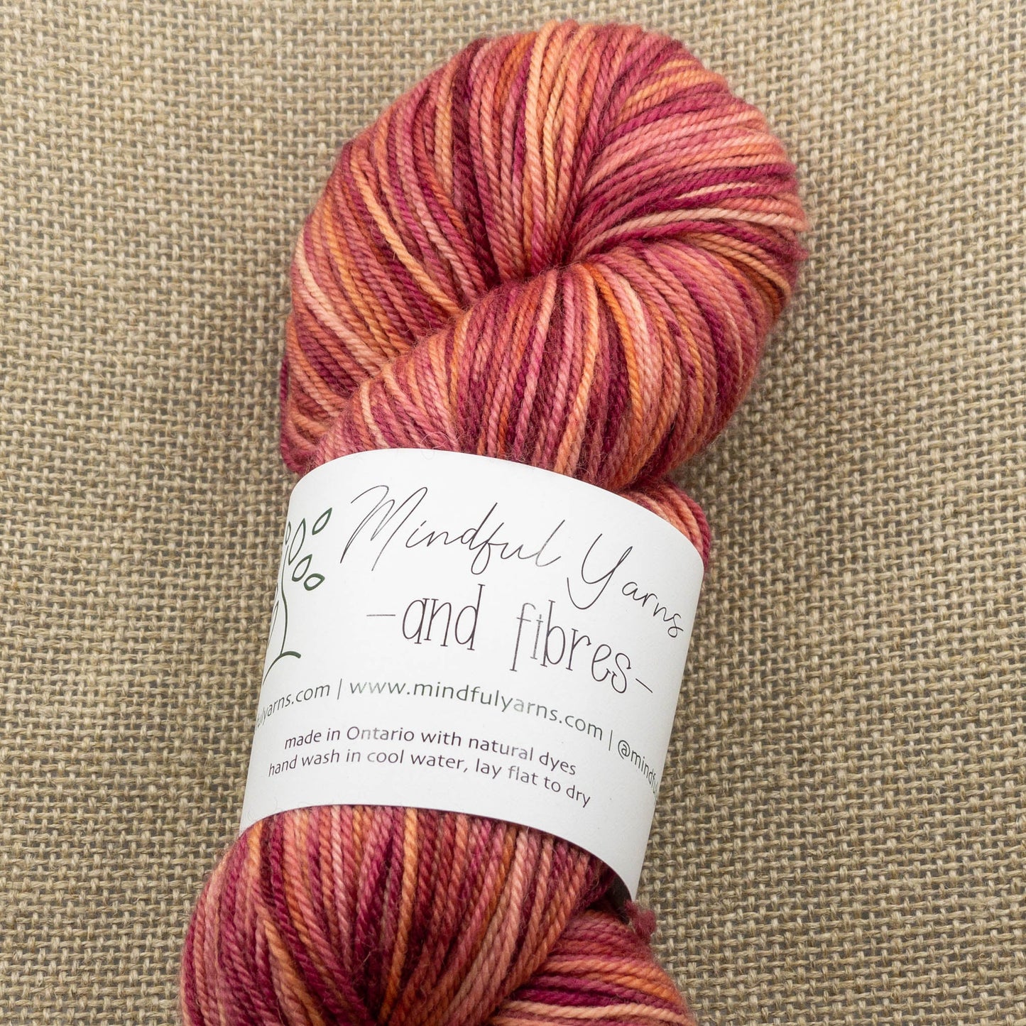 Organic Superwash Sock Yarn - Mindful Yarns - Optimistic sunrise