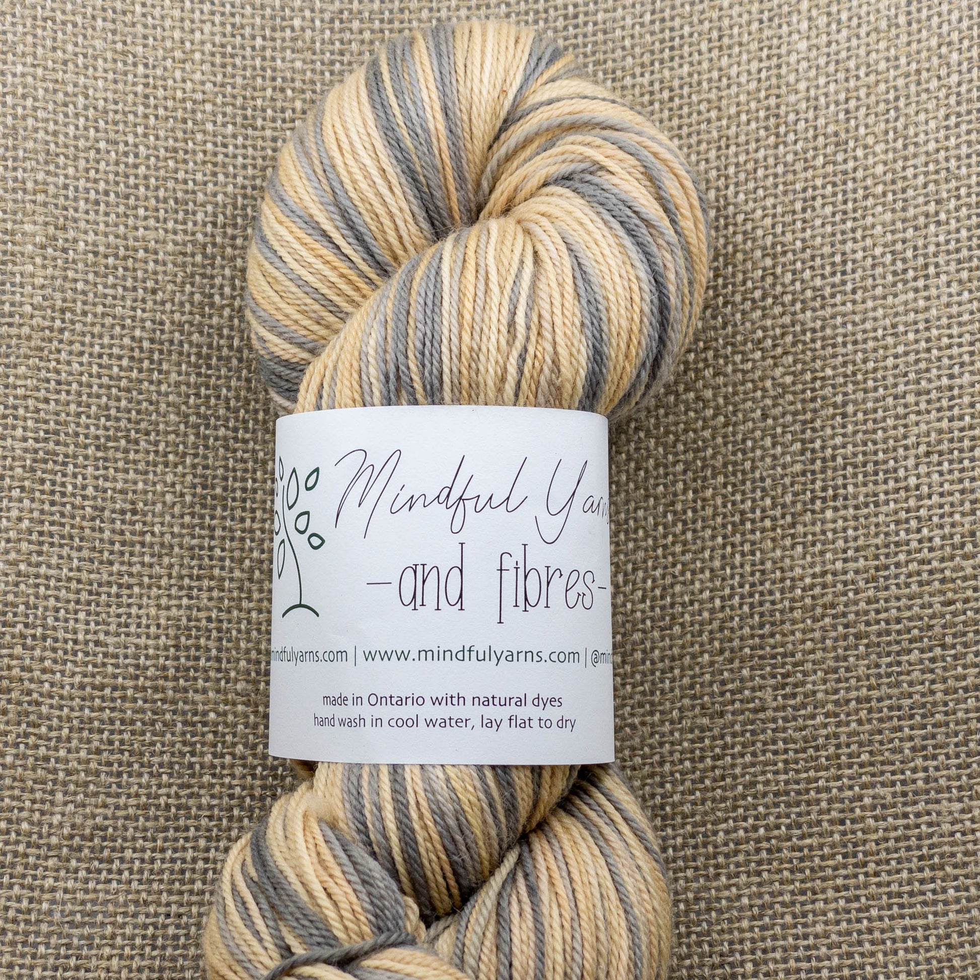 Organic Superwash Sock Yarn - Mindful Yarns - Pebbled beach