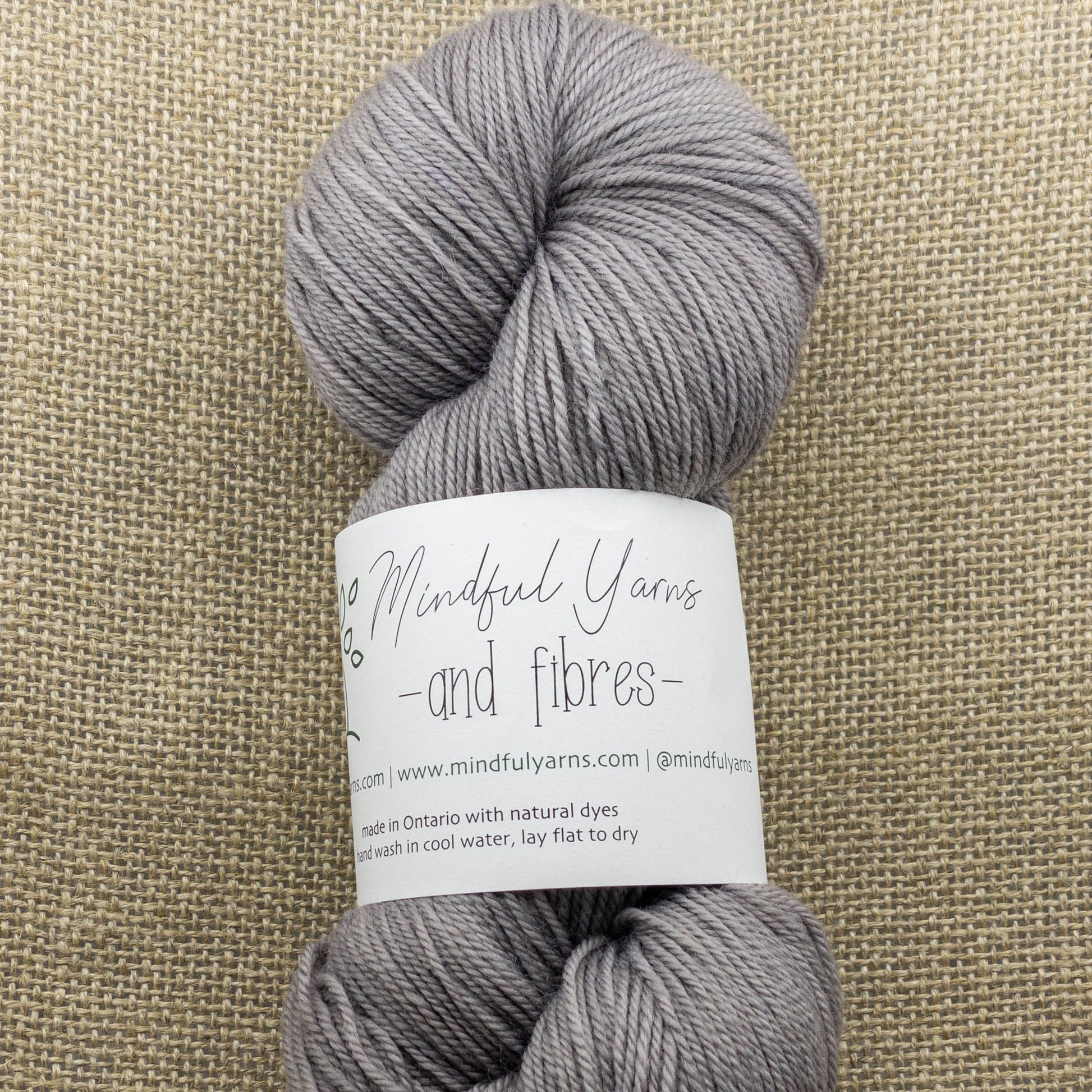 Organic Superwash Sock Yarn - Mindful Yarns - Logwood light + iron