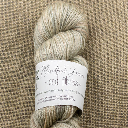 Recycled Wool Tencel Fingering Weight Yarn - Mindful Yarns - Marigold, cochineal + indigo X-0604