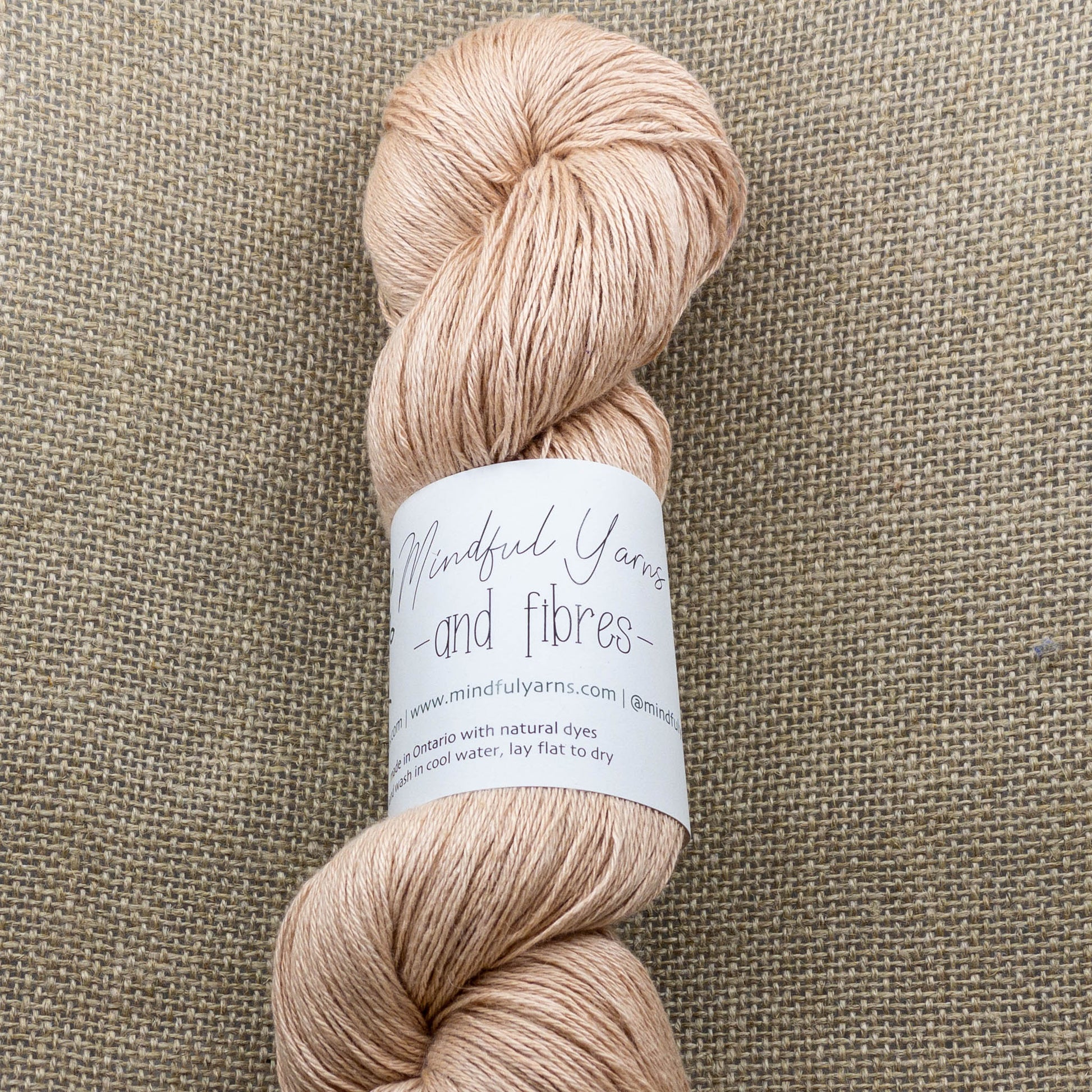 Silk Linen Fingering Weight Yarn - Mindful Yarns - Cutch + madder X-0525